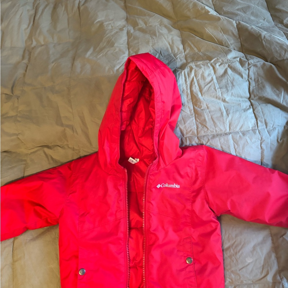 Columbia Red Waterproof Raincoat Hooded
